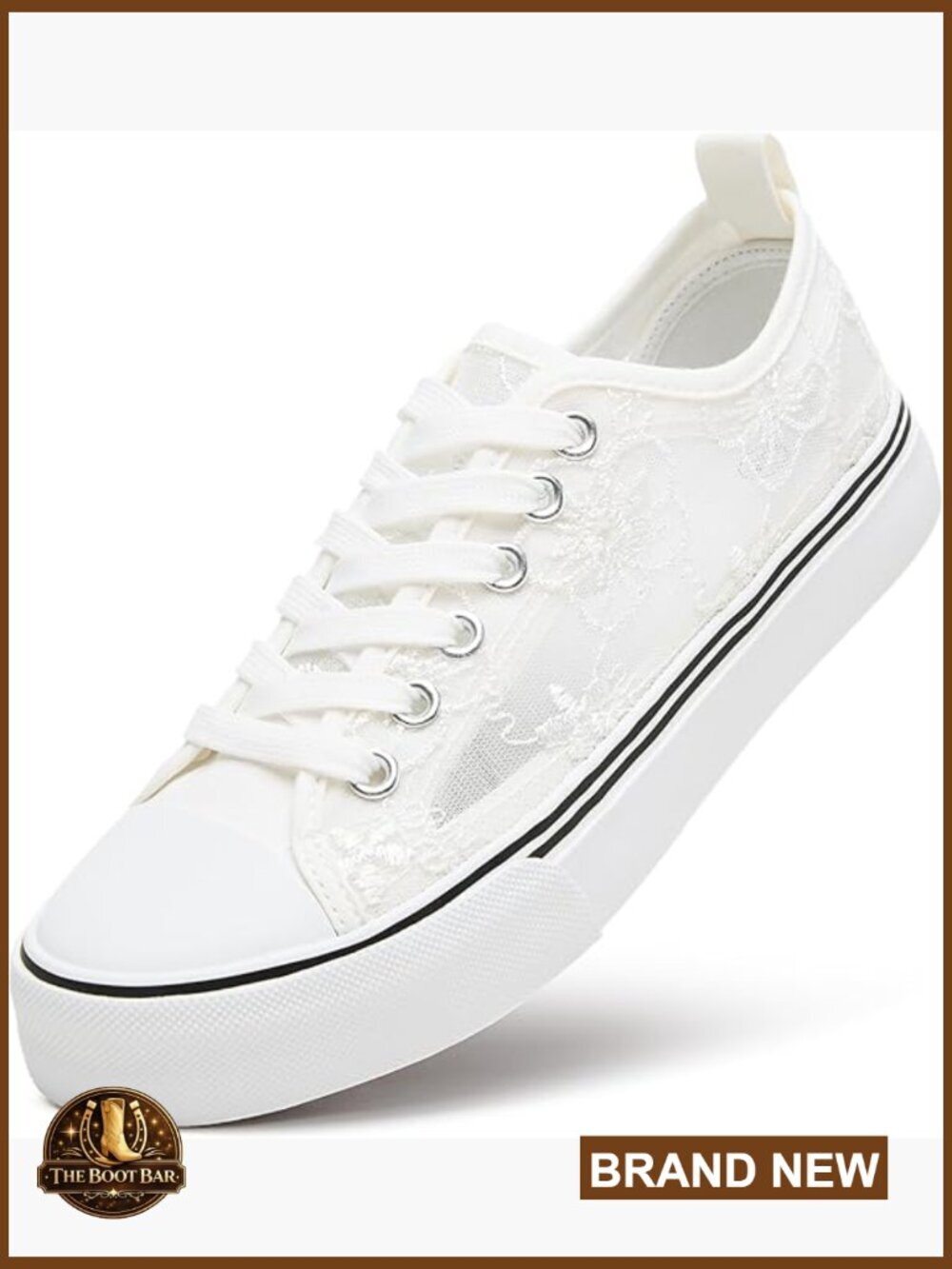 Women's Breathable Mesh Lace Canvas Sneakers - Embroidery Flower Summer Shoes